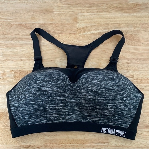 Victoria’s Secret VSX Sport Bra Heathered Black, Victoria Sport Women's Size 36D - Picture 4 of 14